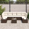 vidaXL Sofa Set mit Kissen 8 pcs Braun Poly Rattan