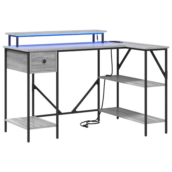 vidaXL Schreibtisch Graues Sonoma 120 x 79 x 86,5 cm Holzwerkstoff