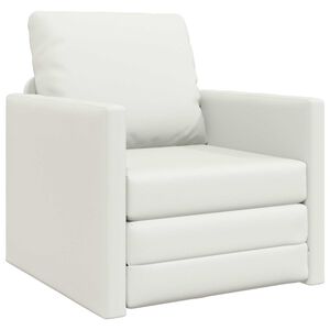 vidaXL Schlafsofa Wei&szlig; 74 x 77 x 81 cm Kunstleder