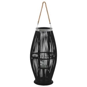 vidaXL H&auml;ngender Kerzenleuchter Bambus Schwarz 60 cm