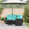 vidaXL Garten-Sofa mit Kissen 2 pcs Schwarz und T&uuml;rkis Poly Rattan