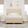 vidaXL Boxspringbett mit Matratze Creme 140 x 190 cm Stoff