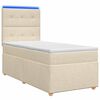 vidaXL Boxspringbett mit Matratze Creme 100 x 200 cm Stoff