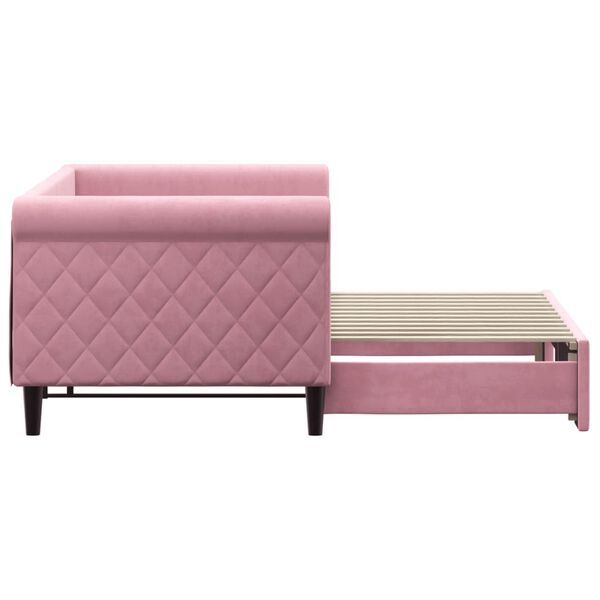 vidaXL Tagesbett Ausziehbar Rosa 80x200 cm Samt