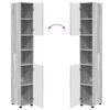 vidaXL Badezimmerschrank mit Speicher Graues Sonoma 30 x 35 x 192 cm