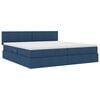 vidaXL Bett mit Stauraum und LED mit Matratze Blau 200 x 200 cm Stoff