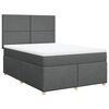vidaXL Boxspringbett mit Matratze Dunkelgrau 140x200 cm Stoff