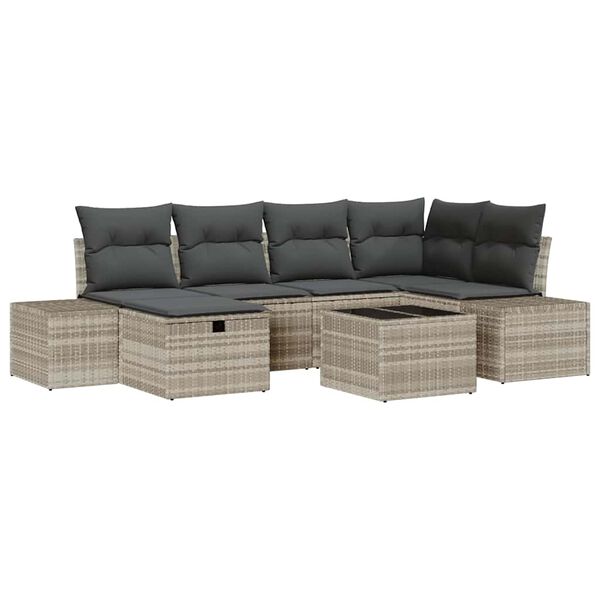 vidaXL Sofa Set mit Kissen 6 pcs Poly-Rattan