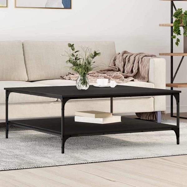 vidaXL Couchtisch Schwarz Eichen-Optik 100 x 100 x 40 cm Holzwerkstoff
