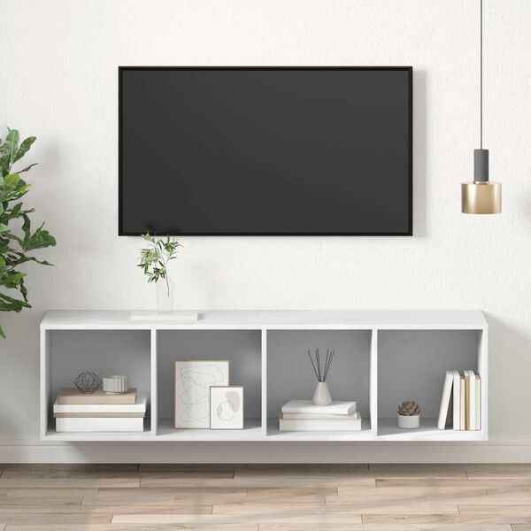 vidaXL TV-Wandschrank Wei&szlig; 37x37x142,5 cm Holzwerkstoff