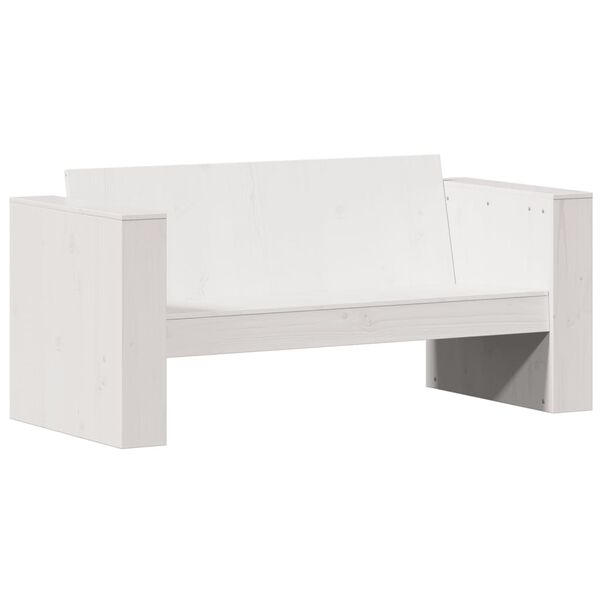 vidaXL Gartensofa 2-Sitzer Weiß 134x60x62 cm Massivholz Kiefer