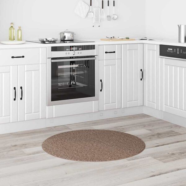 vidaXL Anti-Rutsch Shaggy Teppich Braun 90 x 90 cm PP