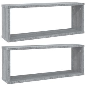 vidaXL W&uuml;rfelregale 2 Stk. Grau Sonoma 60x15x23 cm Holzwerkstoff