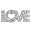 Homemania Wanddekoration Worte Liebe 50x20 cm Stahl Schwarz