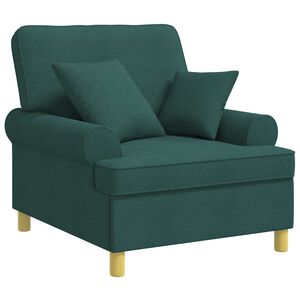 vidaXL XL-Sessel mit Kissen Dunkelgr&uuml;n Stoff