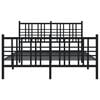 vidaXL Bettgestell mit Kopf- und Fußteil Metall Schwarz 120x200 cm