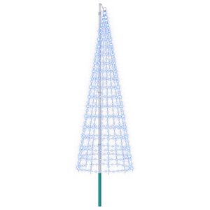 vidaXL Weihnachtsbaum-Lichterkette mit Erdspie&szlig; und Fahnenmast 300 cm