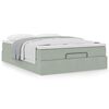 vidaXL Ottoman-Bett mit Matratze Hellgrau 140x190 cm Samt