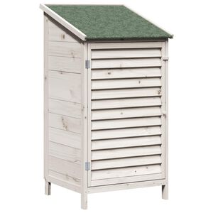 vidaXL Gartenschuppen Wei&szlig; 59,5 x 56 x 113,5 cm Massivholz aus Fichte