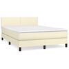 vidaXL Boxspringbett mit Matratze Creme 140x190 cm Kunstleder