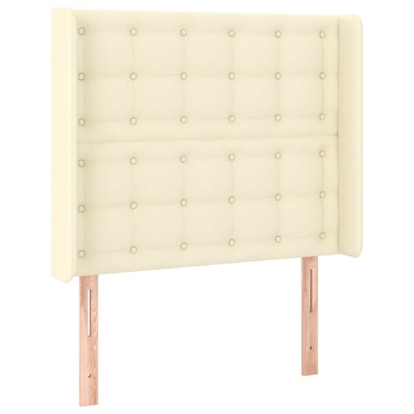 vidaXL LED Kopfteil Creme 103x16x118/128 cm Kunstleder