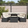 vidaXL Garten-Sofa-Set mit Kissen 7 pcs Schwarz und Creme