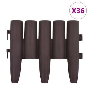 vidaXL Rasenkanten 36 Stk. Braun 10 m PP