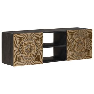 vidaXL TV-Schr&auml;nk mit Regal mit Speicher Messing 105 x 30 x 35 cm