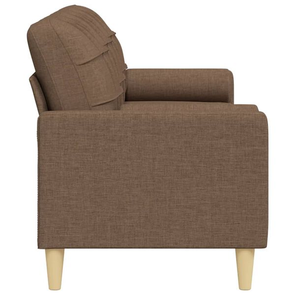 vidaXL 3-Sitzer-Sofa mit Zierkissen Braun 210 cm Stoff