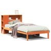 vidaXL Massivholzbett mit Regal ohne Matratze Wachsbraun 100x200 cm