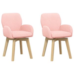 vidaXL Drehstuhl Esszimmer 2 stk. Boucl&eacute; Rosa 54 x 58 x 87 cm