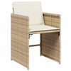 vidaXL Garten Essgruppe mit Kissen 9 pcs Beige Poly-Rattan