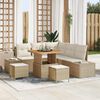 vidaXL Garten-Sofa-Set mit Kissen 8 pcs Beige Poly Rattan