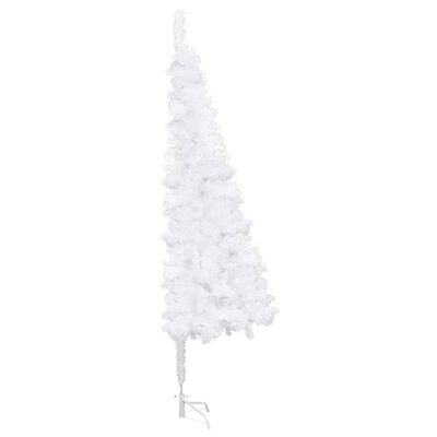 vidaXL Künstlicher Eck-Weihnachtsbaum mit Beleuchtung Weiß 120 cm PVC