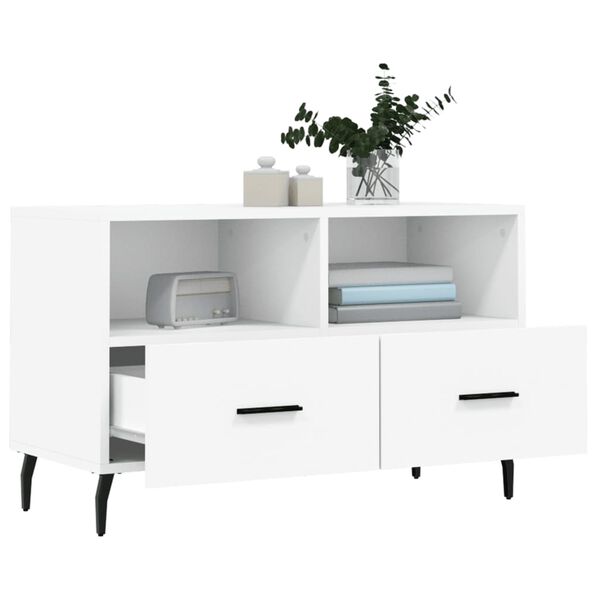 vidaXL TV-Schrank Wei&szlig; 80x36x50 cm Holzwerkstoff