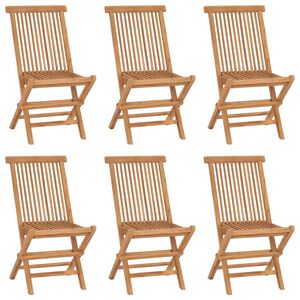 vidaXL Klappbare Gartenstühle 6 Stk. Massivholz Teak