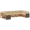 vidaXL Outdoor-Sofagarnitur 10 stk. Natur und Beige Polyester