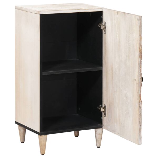 vidaXL Sideboard mit Speicher Wei&szlig; 40 x 33,5 x 75 cm Massivholz Mango