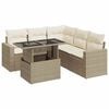 vidaXL 6-tlg. Garten-Sofagarnitur mit Kissen Beige Poly Rattan
