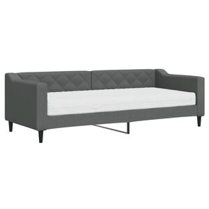 vidaXL Tagesbett mit Matratze Dunkelgrau 80x200 cm Stoff