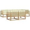 vidaXL Outdoor-Sofagarnitur 6 stk. Wei&szlig; und Creme Polyester