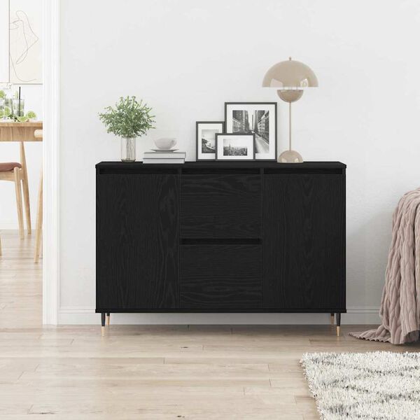 vidaXL Sideboard Schwarze Eiche 101,5 x 35 x 70 cm Holzwerkstoff