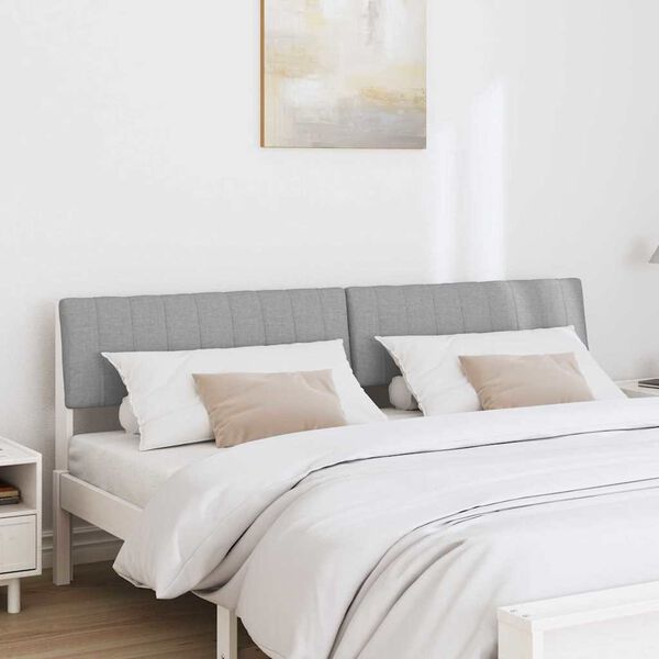 vidaXL Gepolstertes Kopfteil Hellgrau 180 cm Massives Kiefernholz