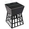 vidaXL 2-in-1 Feuerstelle und Grill 34x34x48 cm Stahl