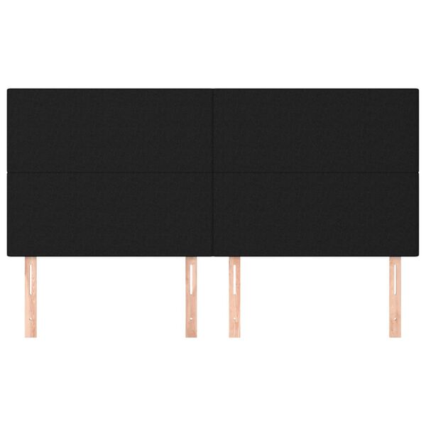 vidaXL Kopfteil Schwarz 200 x 5 x 118/128 cm Stoff