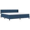 vidaXL Boxspringbett mit Matratze mit Kopfteil Blau 200 x 200 cm Stoff