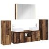 vidaXL Badezimmerm&ouml;bel-Set 6 pcs Altholz Ingenieurholz und Glas