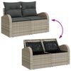 vidaXL Gartensofa-set 9 pcs Hellgrau und Dunkelgrau Poly-Rattan