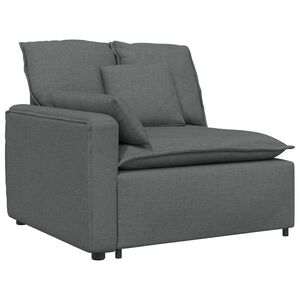 vidaXL Modulares Sofa Endmodul mit Armlehne Kissen Dunkelgrau 100 cm
