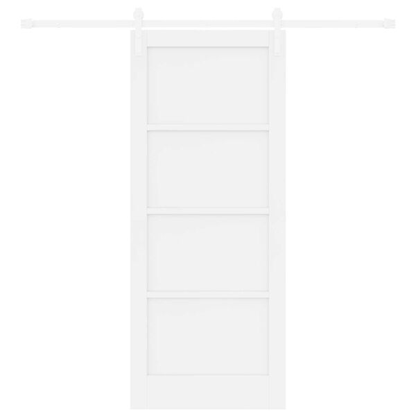 vidaXL Schiebet&uuml;r Wei&szlig; 83 x 202 cm Massives Kiefernholz